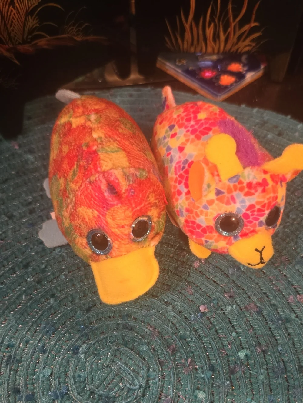 Ty Bright Multi-Color Plush Small Pet Duo